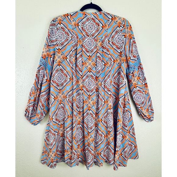 Crown & Ivy Dress Baby Doll Long Sleeve Mini Size Small Y2K Boho Dopamine - Picture 2 of 4